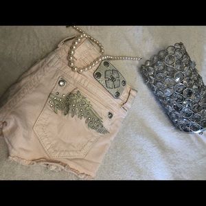 Baby pink miss me shorts!